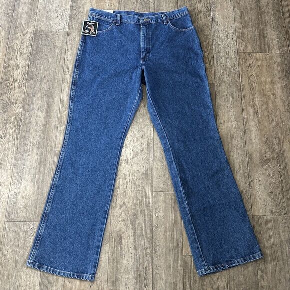 Vintage Wrangler COWBOY CUT Size 15 High Rise Jeans Denim Pants USA Made 35x32 - Picture 1 of 11